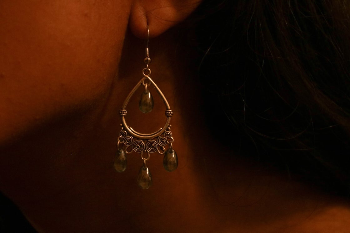 Image of blue silver drops