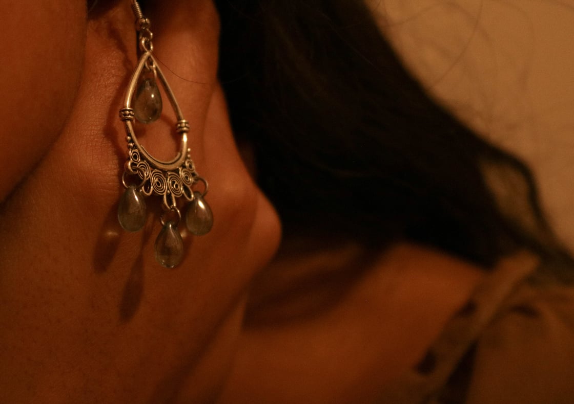 Image of blue silver drops