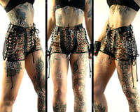 Image 1 of HIGH WAIST LEOPARD PRINT CHAIN SHORTS (LARGE)