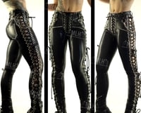 Image 2 of HIGH WAIST SIDE LACE UP SKINNIES 