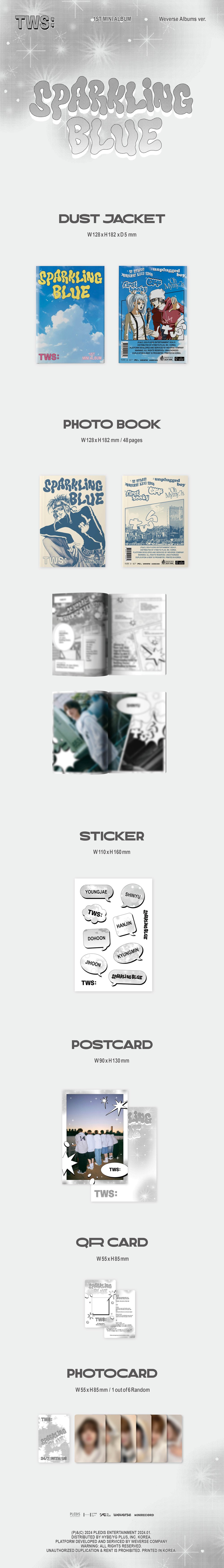 Image of TWS Sparkling Blue Weverse Album + Weverse Shop POBs