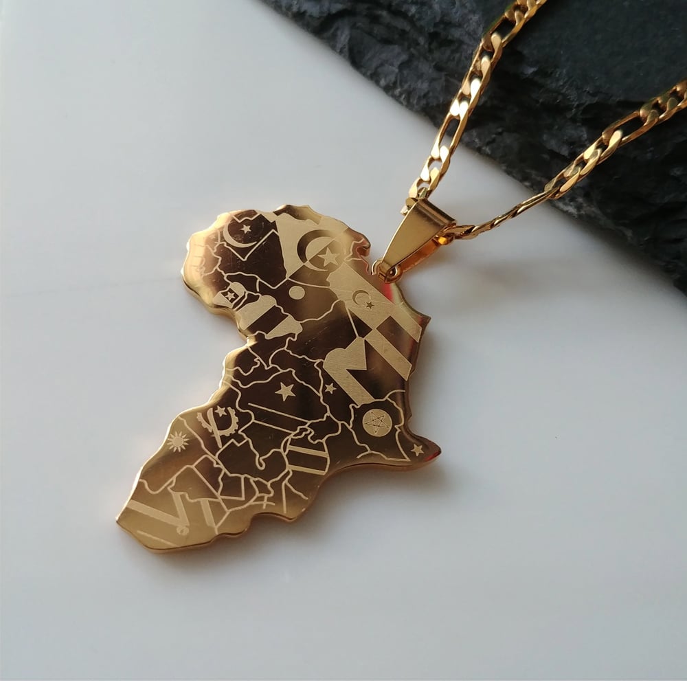 Image of Africa Map Flags Necklace