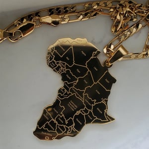 Image of Africa Map Countries Necklace