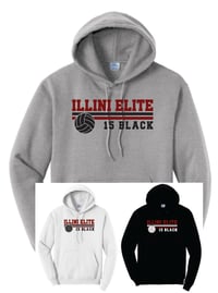 Image 1 of Illini Elite 15 Black Poly/Cotton Hoodie