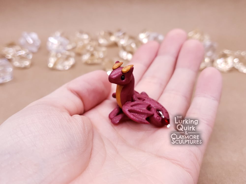 January | Garnet - Mini Polymer Clay Birthstone Dragon