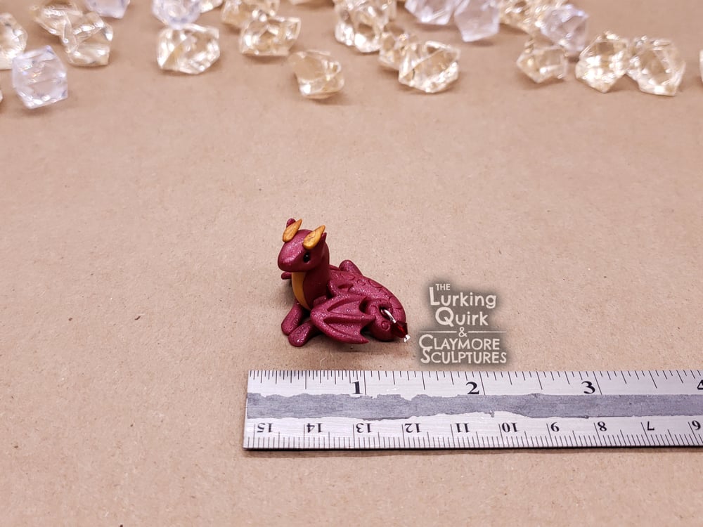 January | Garnet - Mini Polymer Clay Birthstone Dragon