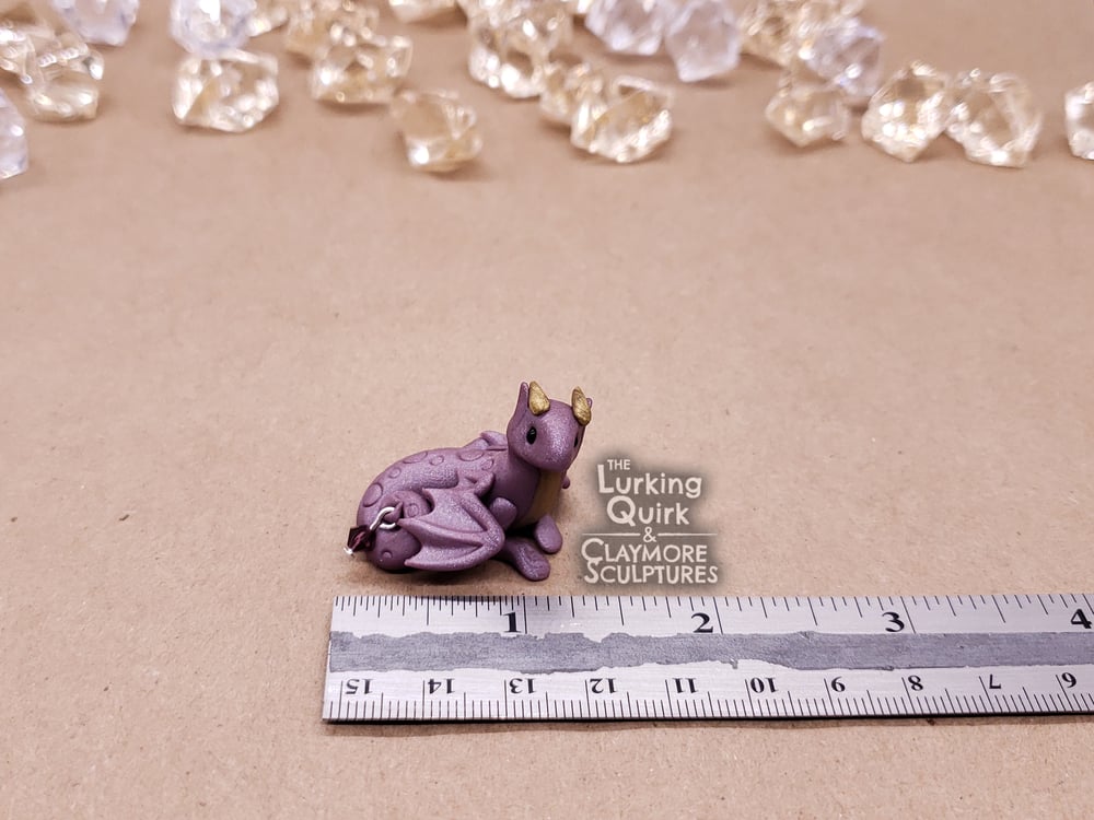 February | Amethyst - Mini Polymer Clay Birthstone Dragon