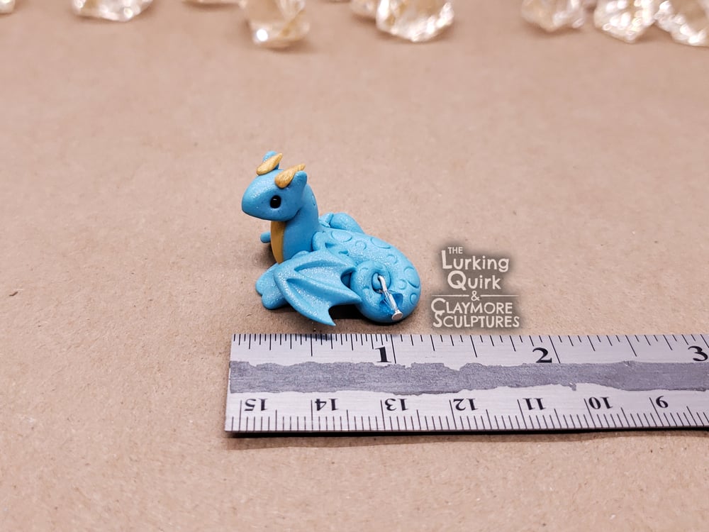 March | Aquamarine - Mini Polymer Clay Birthstone Dragon