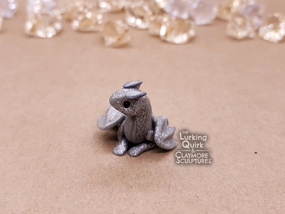 April | Diamond - Mini Polymer Clay Birthstone Dragon