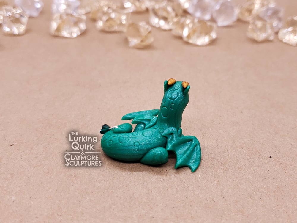May | Emerald - Mini Polymer Clay Birthstone Dragon