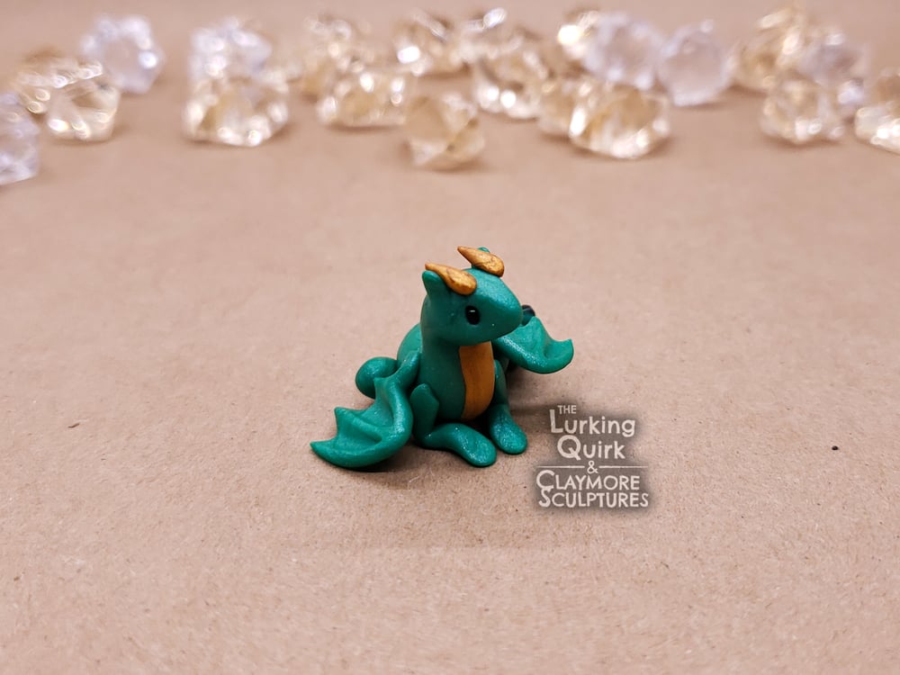 May | Emerald - Mini Polymer Clay Birthstone Dragon