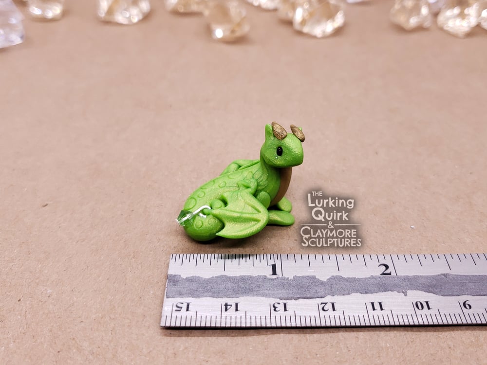 August | Peridot - Mini Polymer Clay Birthstone Dragon