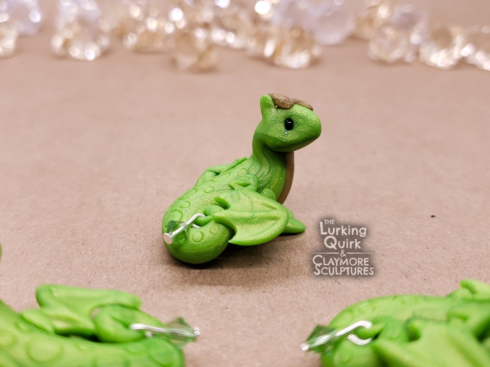 August | Peridot - Mini Polymer Clay Birthstone Dragon