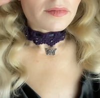Image 1 of Midnight Moth Choker – With Skull-Winged Moth Pendant