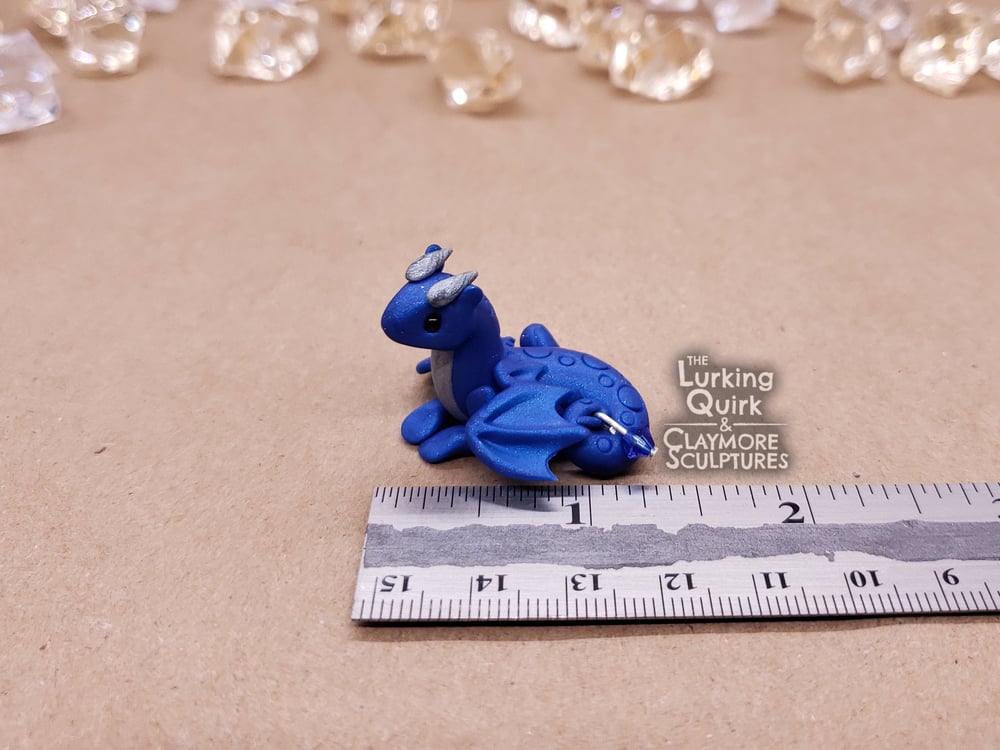 September | Sapphire - Mini Polymer Clay Birthstone Dragon