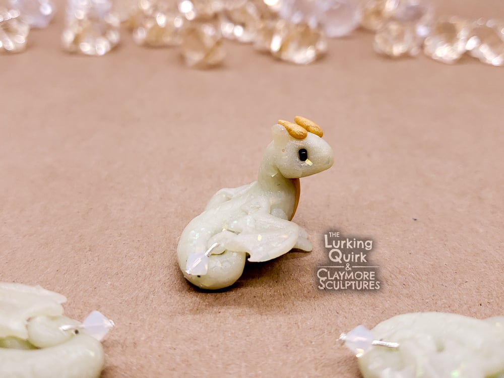 October | Opal - Mini Polymer Clay Birthstone Dragon