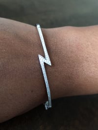 Image 4 of Lightning  Bolt Silver Cubic Zirconia Bracelet (Silver 925)