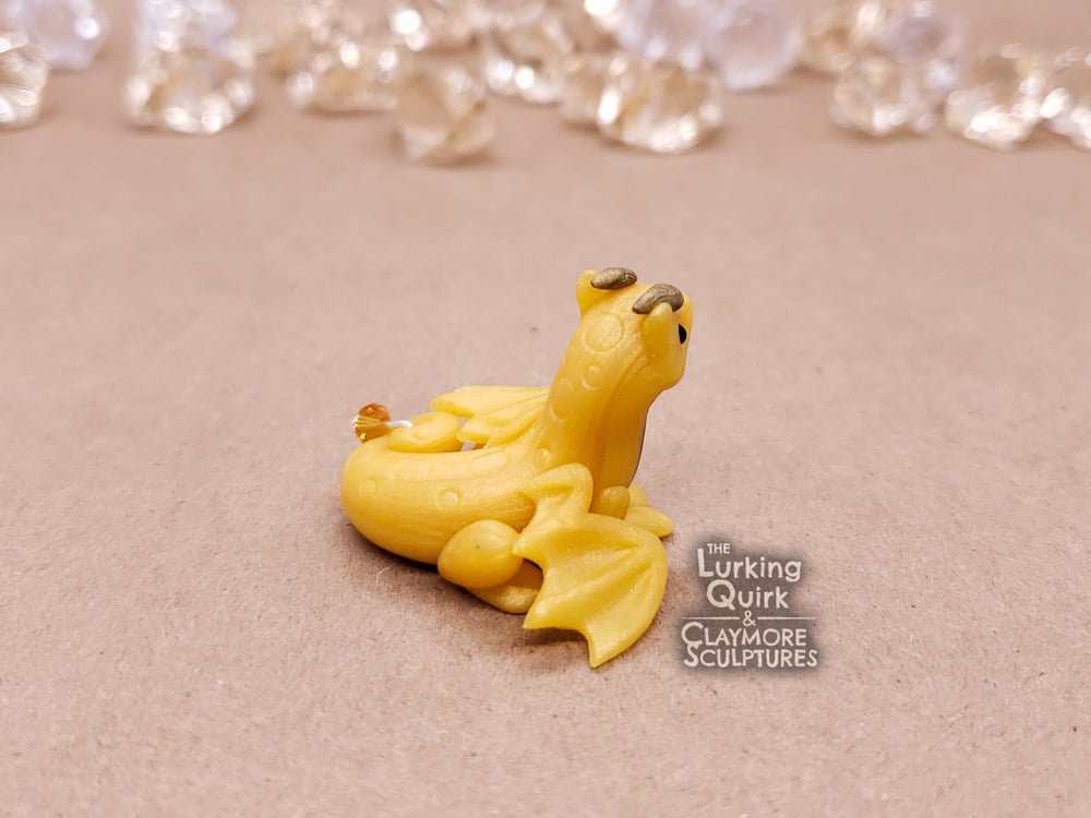 November | Topaz - Mini Polymer Clay Birthstone Dragon