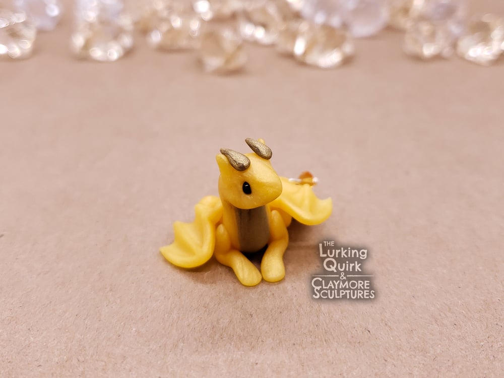 November | Topaz - Mini Polymer Clay Birthstone Dragon