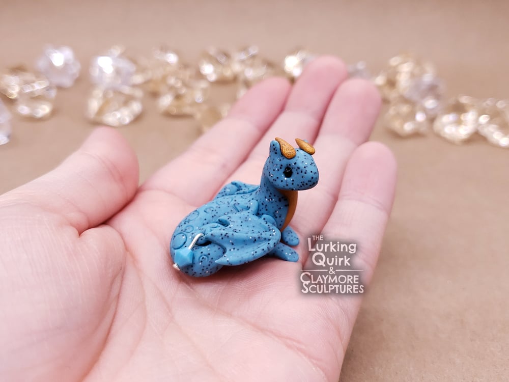 December | Turquoise - Mini Polymer Clay Birthstone Dragon