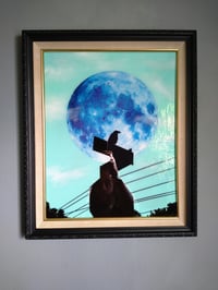 Image 1 of Bird on a Sign with Moon Original