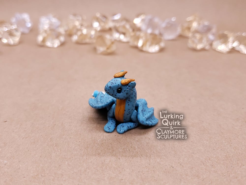 December | Turquoise - Mini Polymer Clay Birthstone Dragon