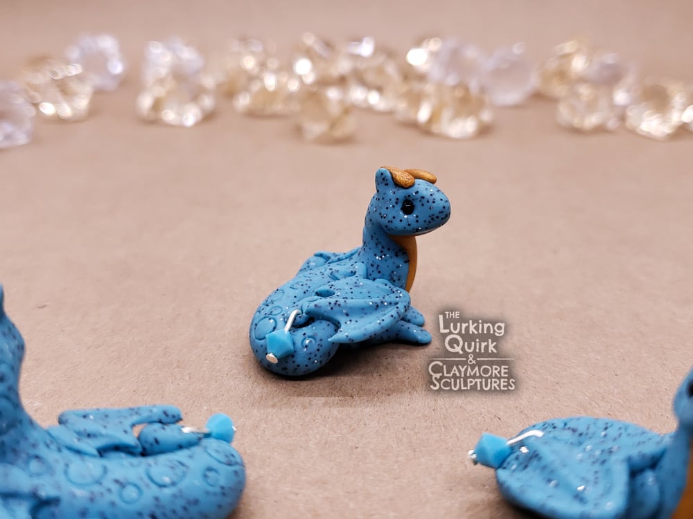 December | Turquoise - Mini Polymer Clay Birthstone Dragon