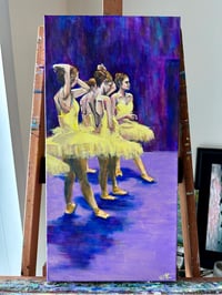 Image 2 of Ballet Sisters 10" x 20" | Original Painting on Canvas