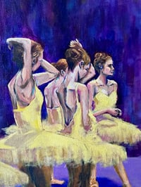 Image 4 of Ballet Sisters 10" x 20" | Original Painting on Canvas