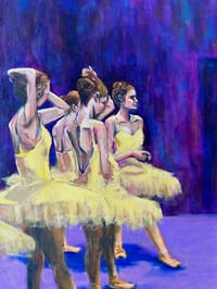 Image 3 of Ballet Sisters 10" x 20" | Original Painting on Canvas