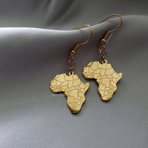 Image of Africa Map Drop Earrings