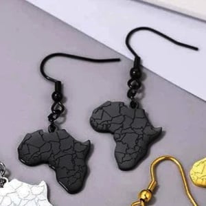 Image of Africa Map Drop Earrings