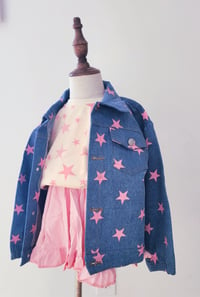 Image 1 of Pink star denim jacket - preorder 
