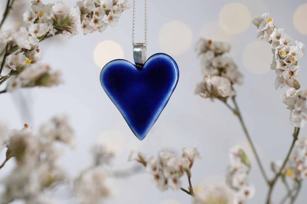 Image of Cobalt Blue Heart Pendant