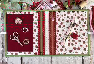 Image of Simple Stitching Organizer/2 Vinyl Zip Pockets/Aqua Poppie Cotton