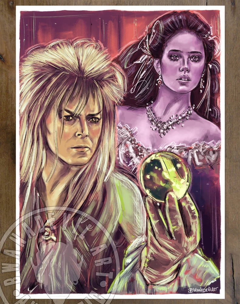 Image of Labyrinth (Jareth and Sarah) 5x7 and 9x12 in. Art Prints