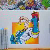 ORIGINAL ART EARTHWORM JIM SIGNED