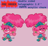 PRE ORDER - 2.5'' Holographic Poppy Acrylic Charm