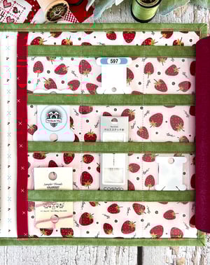 Image of Simple Stitching Organizer/24 Bobbin Pockets/Aqua Poppie Cotton