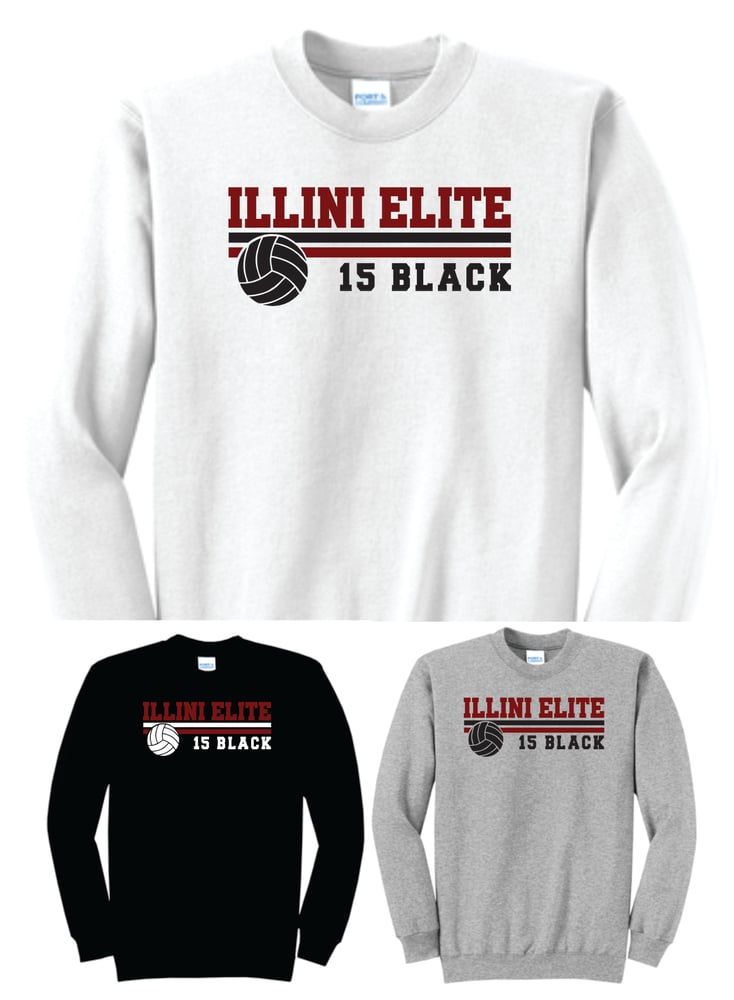 Image of Illini Elite 15 Black Crewneck Sweatshirt
