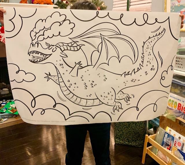 Image of One Big Dragon Giant Coloring Sheet!