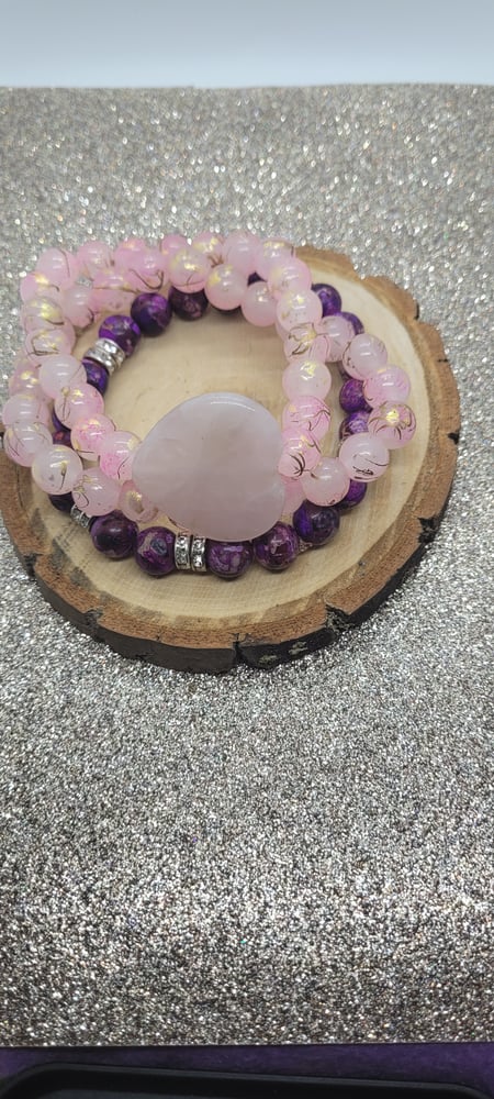 Image of Purple pink heart 💕 3 stack