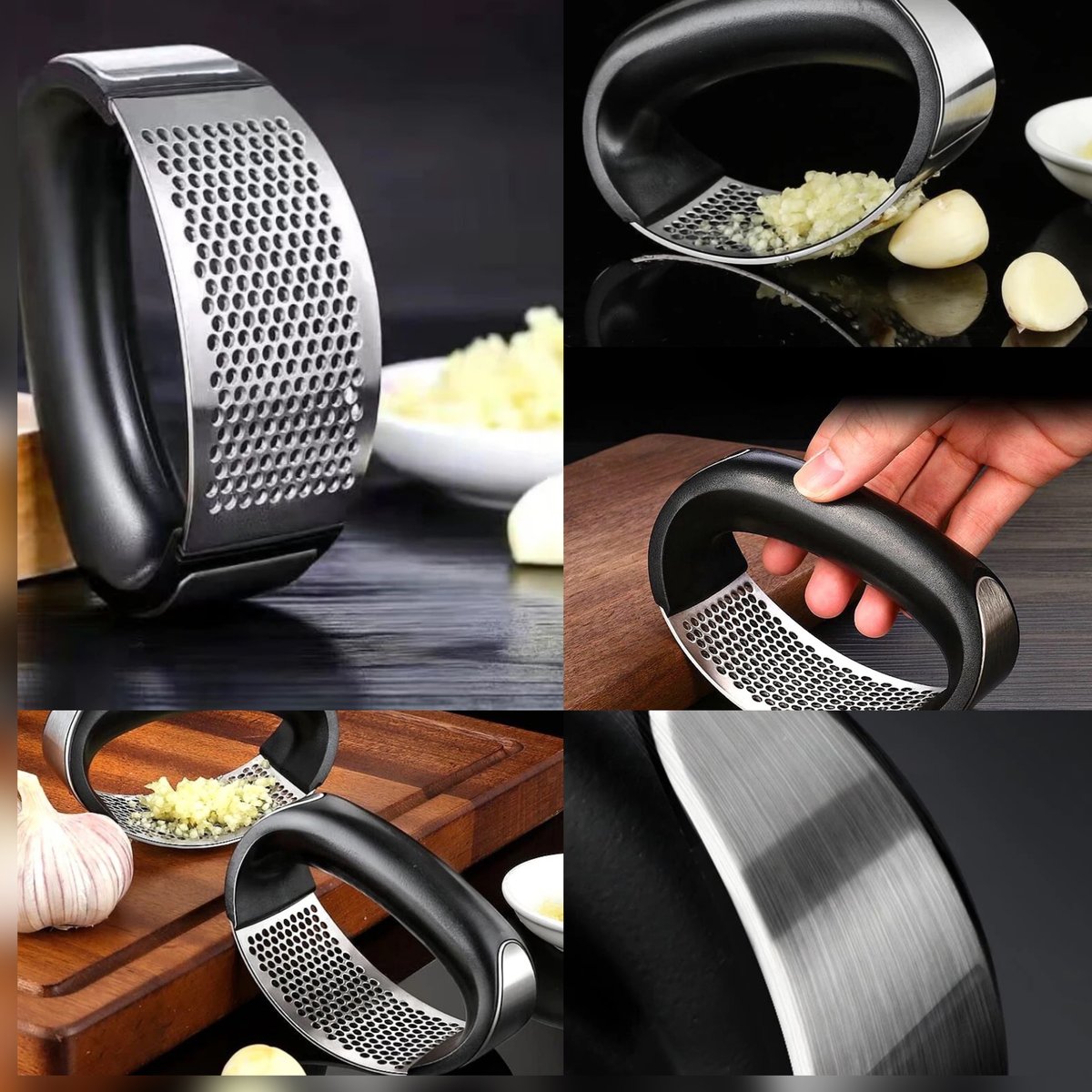 Image of  Black Stainless Steel Garlic And Vegetable Press 