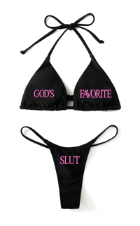 HEAVENLY SLUT BIKINI SWIMSUIT SET