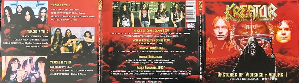 KREATOR - SKETCHES OF VIOLENCE - VOLUME 1 (DEMOS & REHEARSALS - 1983 TO 2008)