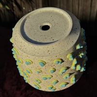 Image 2 of Yellow/Blue Speckled Amoeba Planter