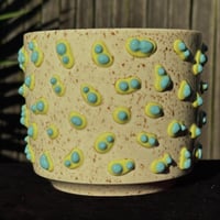 Image 1 of Yellow/Blue Speckled Amoeba Planter
