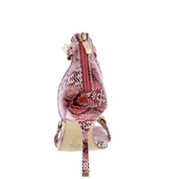 Image 3 of PINK SNAKE CHUNKY CHAIN OPEN TOE HEELS
