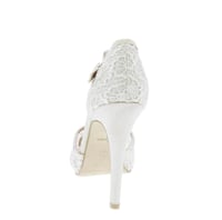 Image 3 of IVORY LACE PEEP TOE T STRAP STILETTO HEELS