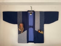 Image 1 of Hanten Jacket- Stripe and Pocket/ Indigo